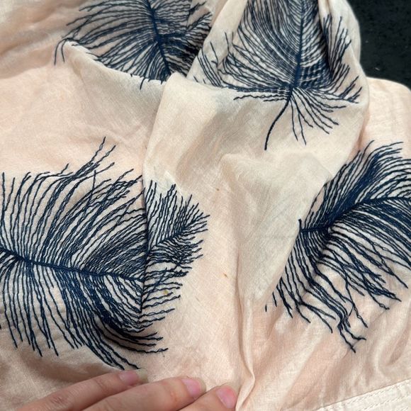 Byron Lars On A Wing Peplum Blouse Feather Print Blouse Size 2 Cotton Womens - Picture 6 of 8